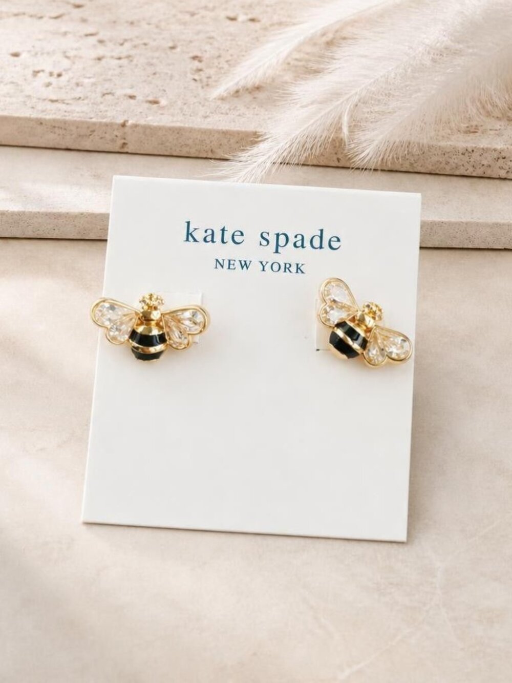 Kate Spade All Abuzz Stone Bee Stud Earrings